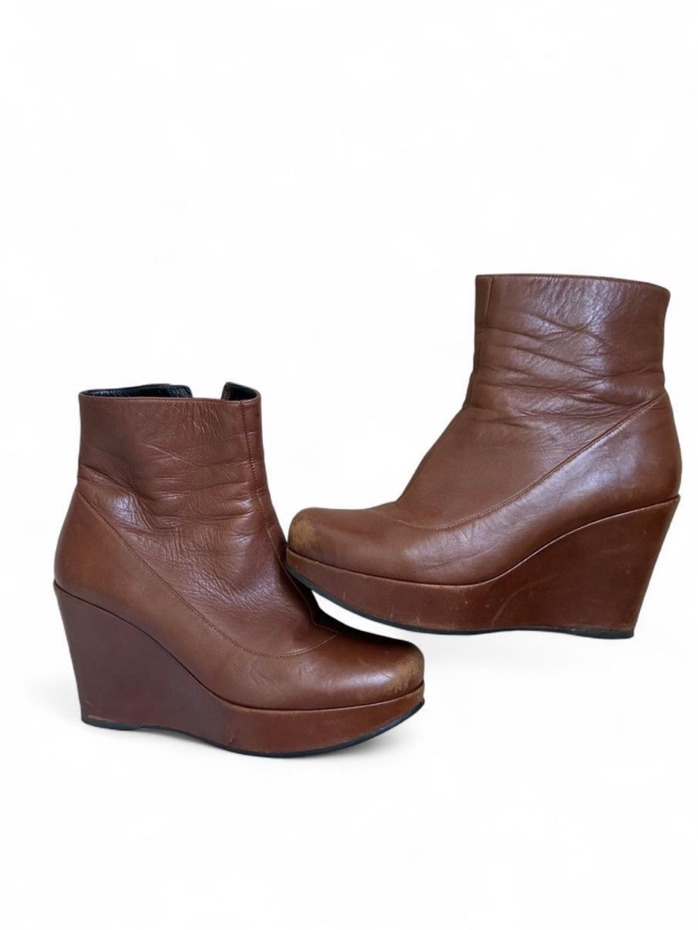 Marc Jacob’s Brown Leather Wedge Ankle Boots Size 6